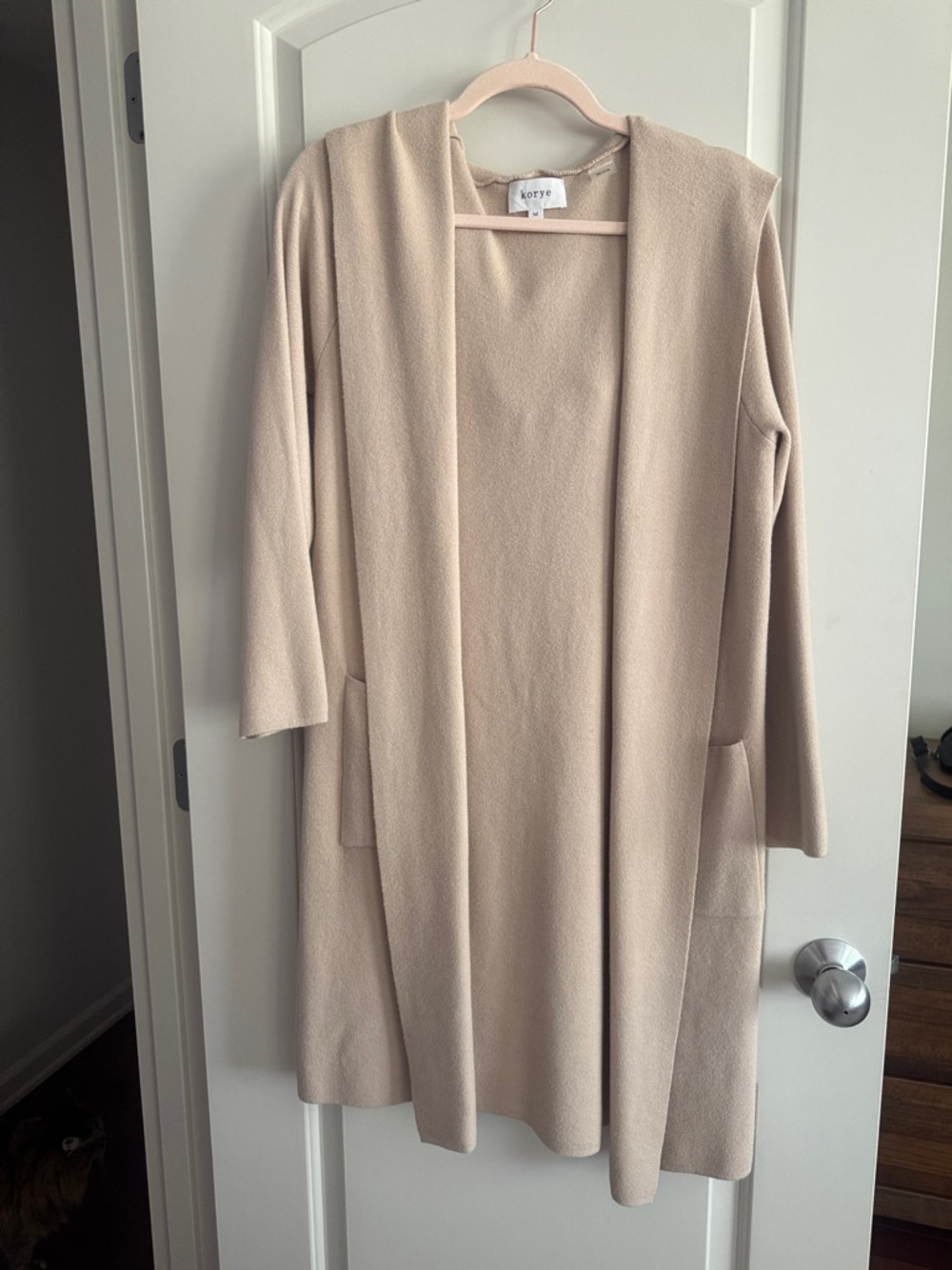 Korye Women's Cream Open-Front Long Cardigan Sweater